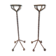 Old pair of wrought iron chimney landiers