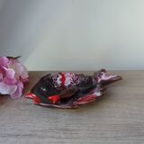 Butter dish set with butter knife in the shape of a colorful fish, Vallauris style