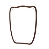 Miroir scandinave en acajou, Eriksmåla Glas, Suède, 1950, 73x54cm