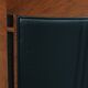 Beautiful set of 2 black cow leather Art Deco design armchairs with high back