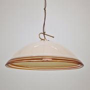 Vetrofond Italian Murano Glass Pendant Light with Brass Fixtures, 1980's