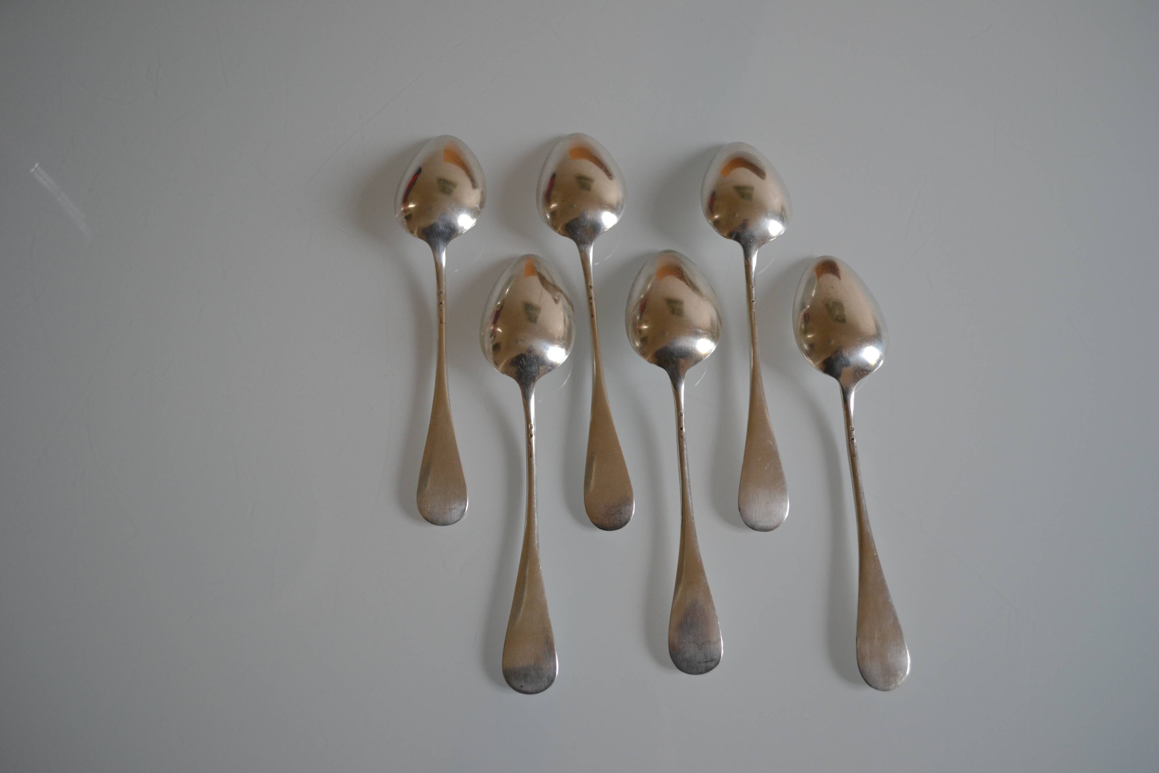 6 silver plated soup spoons P de Ruolz silver plated soup spoons 21.8 cm