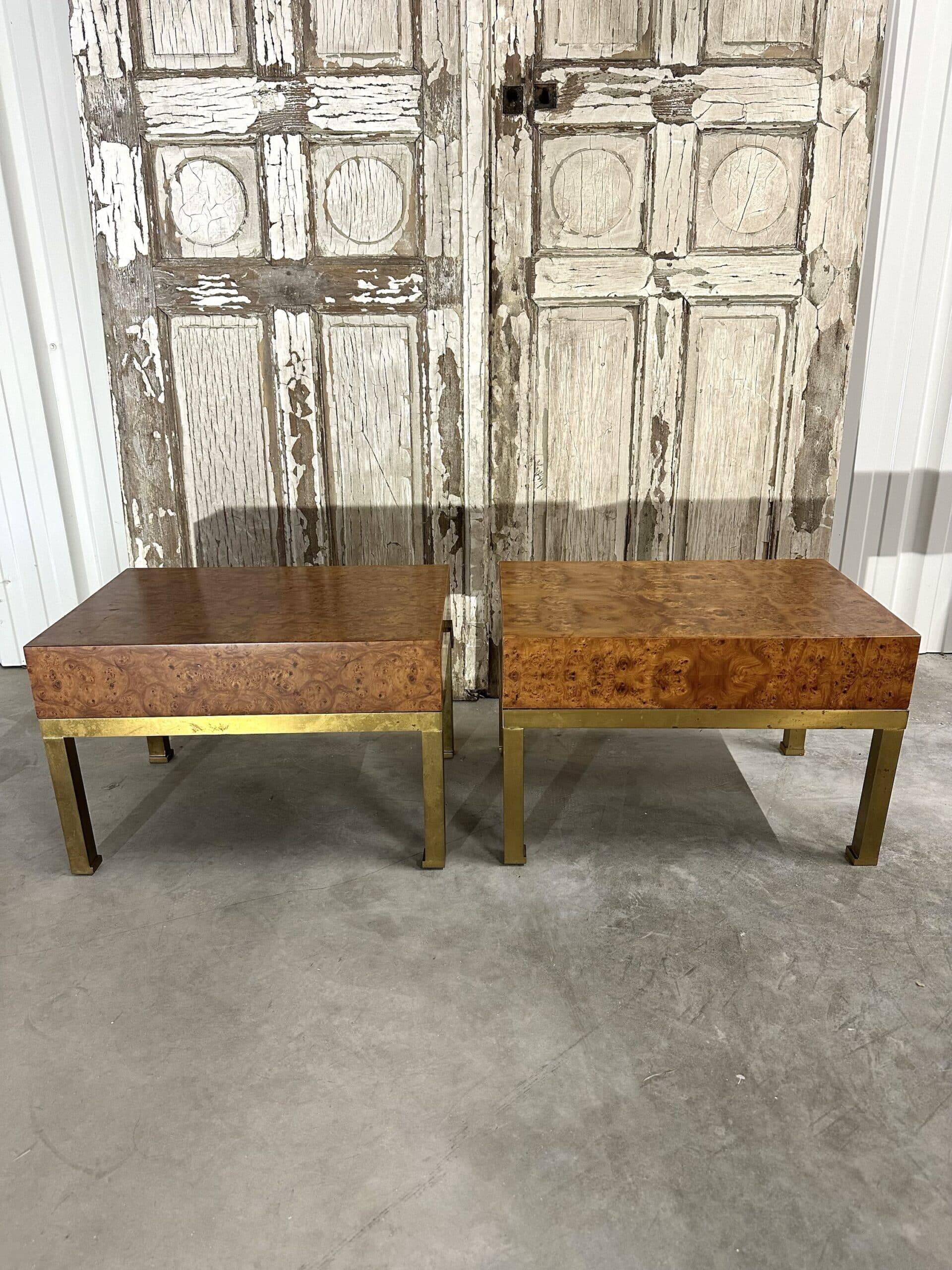 Pair of bedside tables serving as end tables by Guy Lefèvre for Maison JANSEN 1970s