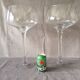 Duo of Vases Giant Cocktail Glasses Tealight Holders Cups on Blown Crystal Stand