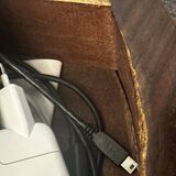 Table d’appoint / guéridon double plateau style Louis XVI en bois marqueté