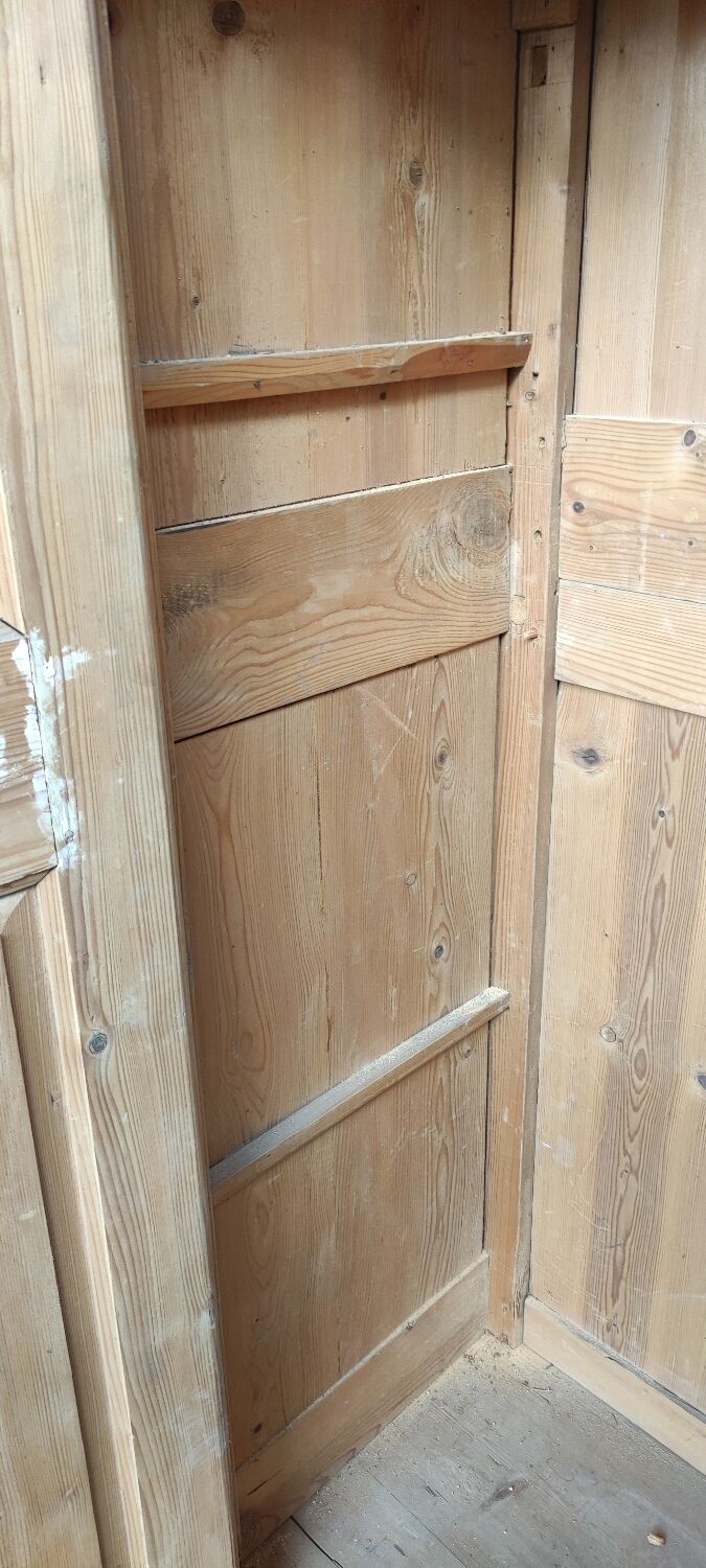 Antique patinated two-door cabinet
