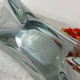 Coupe à fruits, centre de table en verre fumé