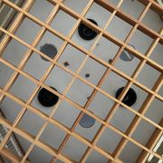 Lampe à encastrer en bois au design hexagonal, années 1970, Allemagne