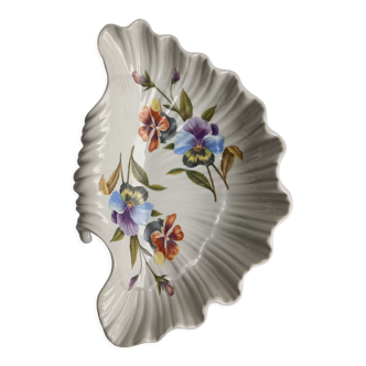 Assiette décorative ou vide poche en porcelaine en forme de coquillage