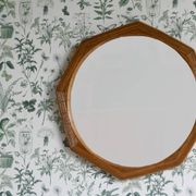 Octagon Shape Framed Pencil Reed Wall Mirror
