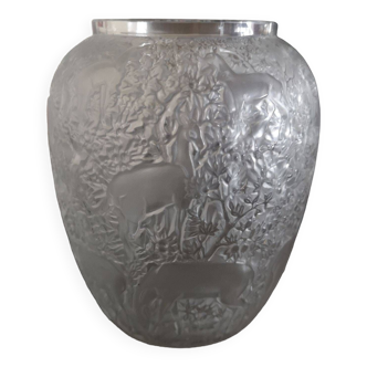 Vase with deer - Signed R. Lalique - 1932