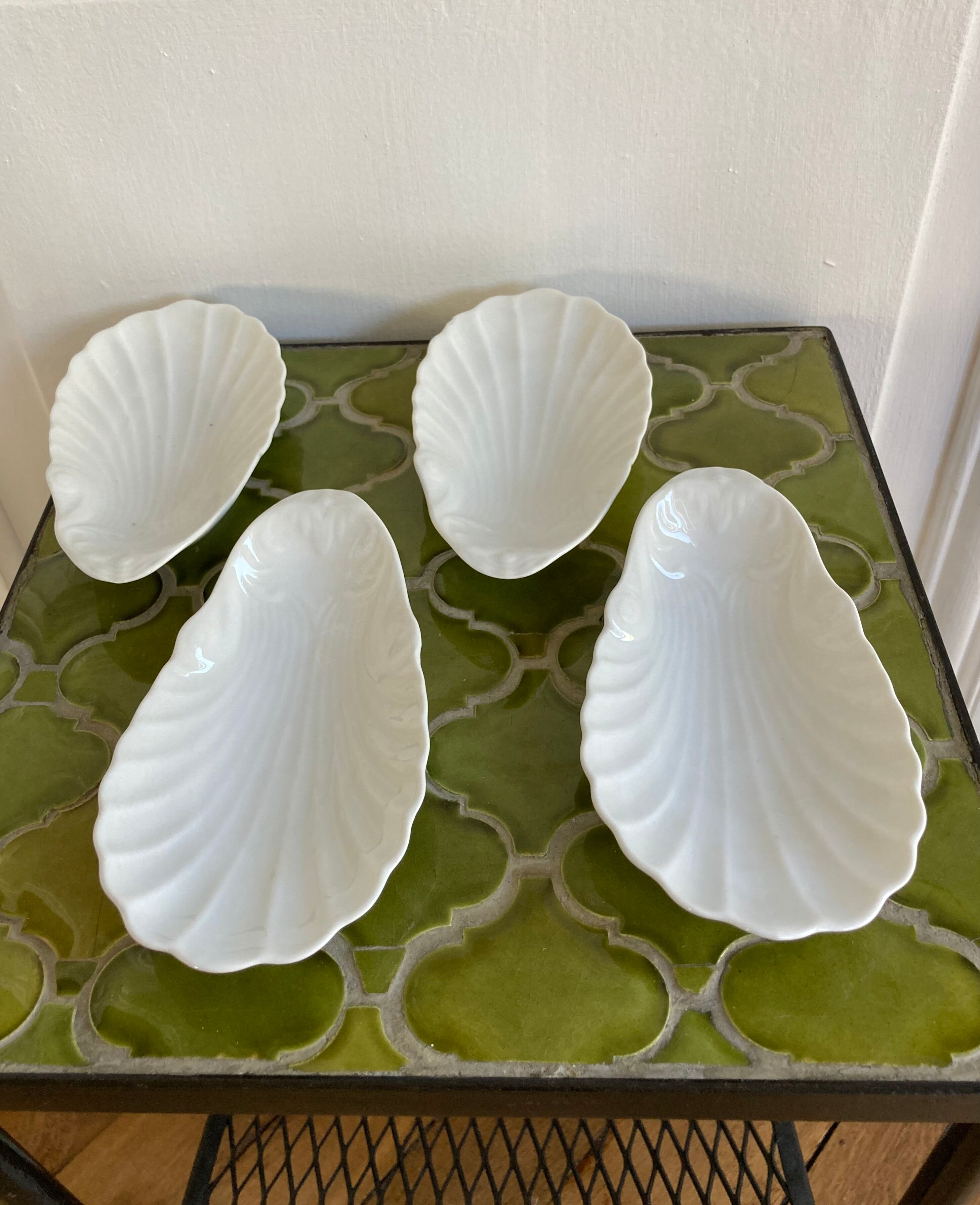 Antique porcelain cups scallops