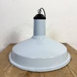 Industrial Light Blue Enamel Factory Pendant Lamp, 1960s