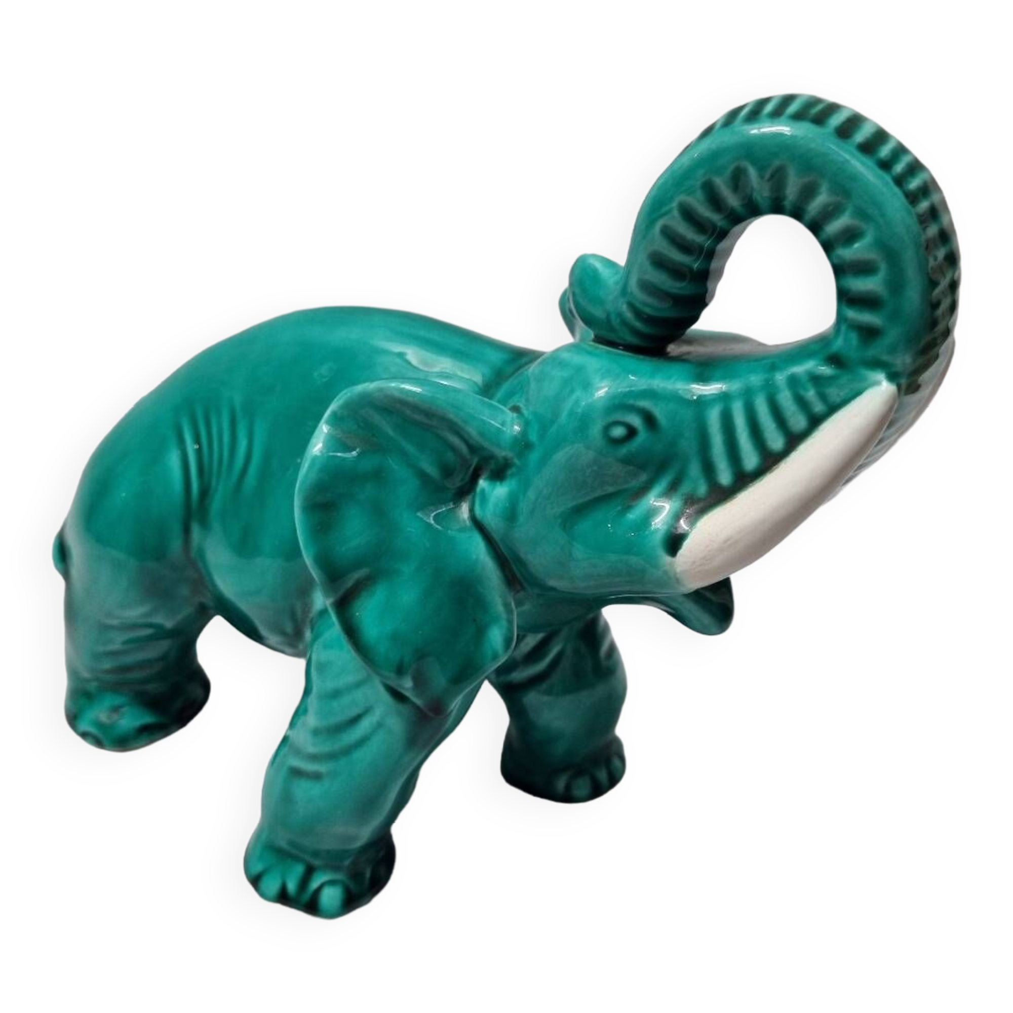 Enamelled ceramic elephant from 1950, St Clément