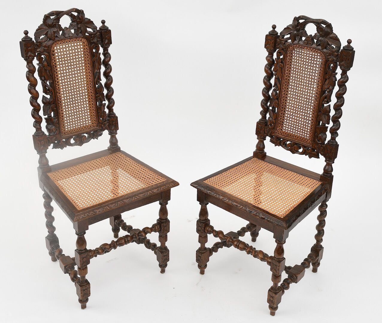 Series of 4 Louis XIII style chairs