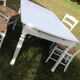Ensemble table de ferme  blanche et quatre chaises