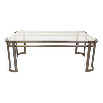 Morex vintage Italian rectangular coffee table in clear glass