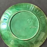 4 assiettes en barbotine verte