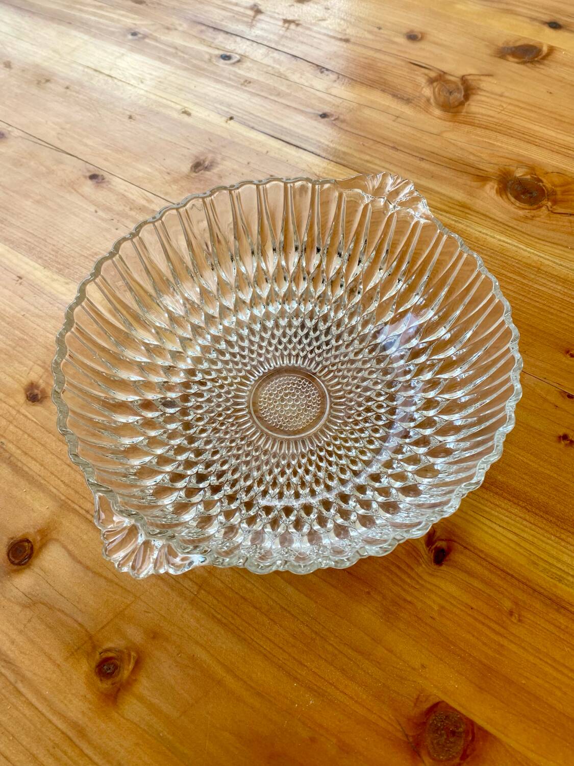 Saladier en verre vintage