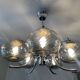 Large chrome and smoked glass chandelier 1970