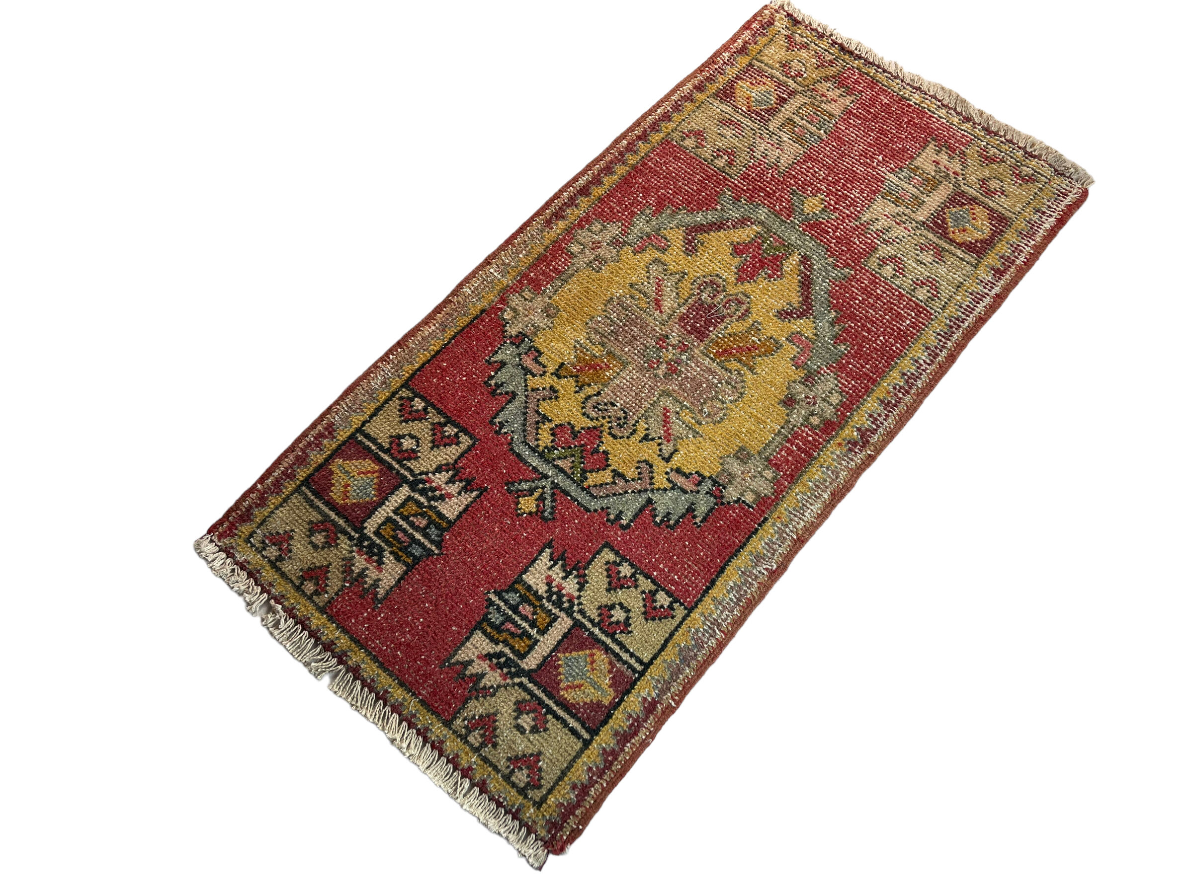 VINTAGE TURKISH PASTEL MINI RUG , 102 x 53 CM