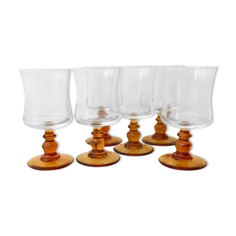 Set of 6 vintage port glasses