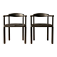 Paire de fauteuils postmodernes noirs, en plastique moulé, années 1980, Europe