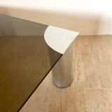 Coffee table chrome and smoked glass design, 1960