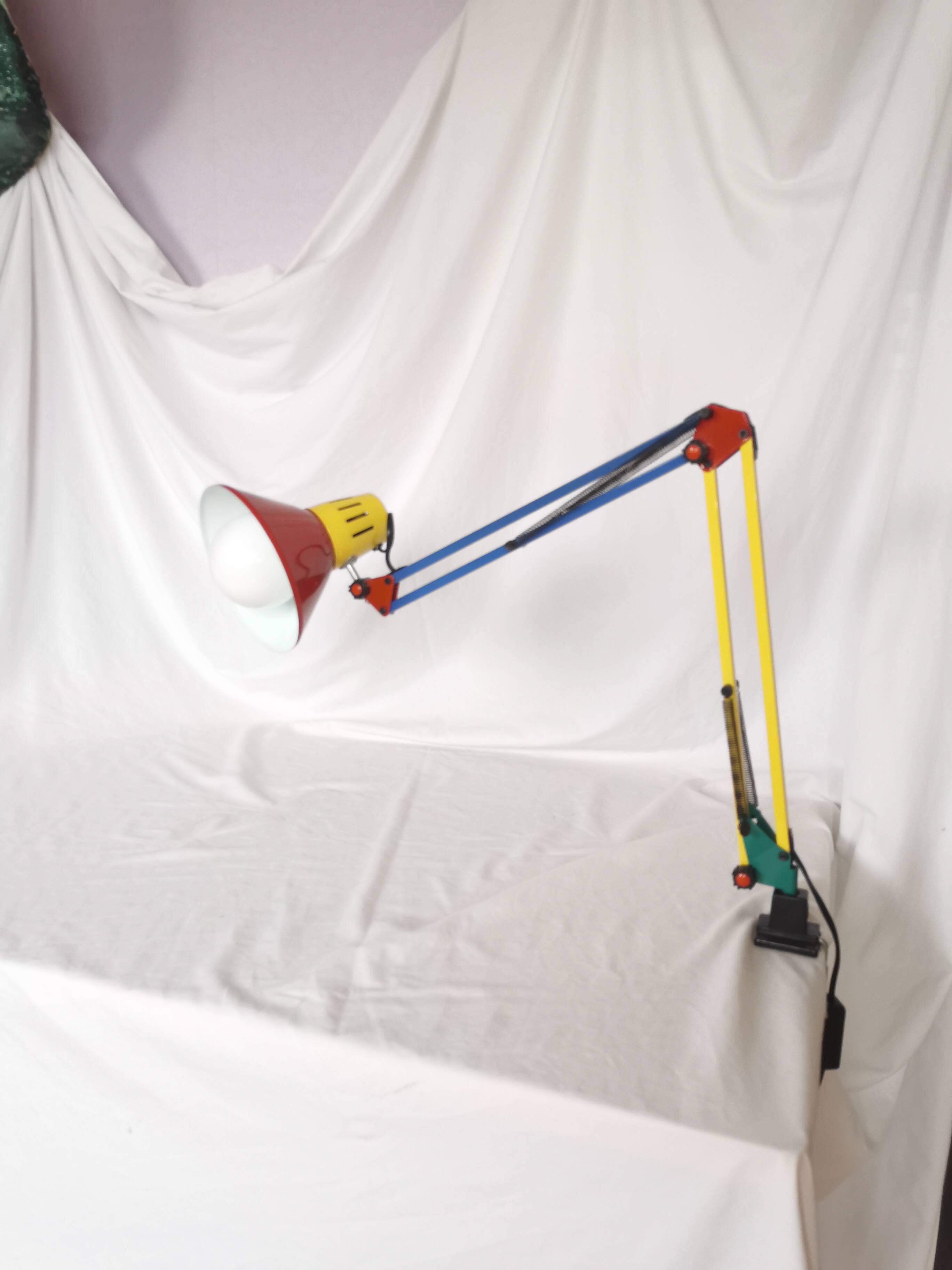 Architect lamp, articulated, multicolor, postmodern, 1980