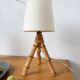1960s rattan desk or table lamp