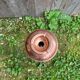 Antique copper ashtray on wrought iron stand twisted black vintage