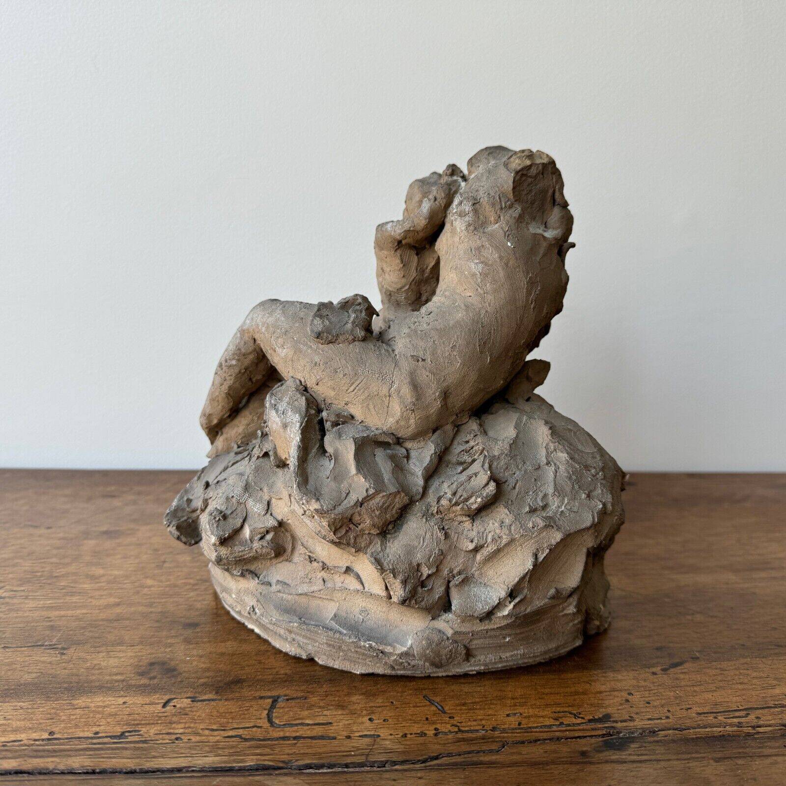 Workshop plaster cast by Ch. Filleul, child embracing a naked woman, 20th century