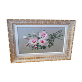 Watercolor painting bouquet of roses signed D. Lombard
