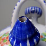 Spanish ceramic water bottle with vintage painted flowers