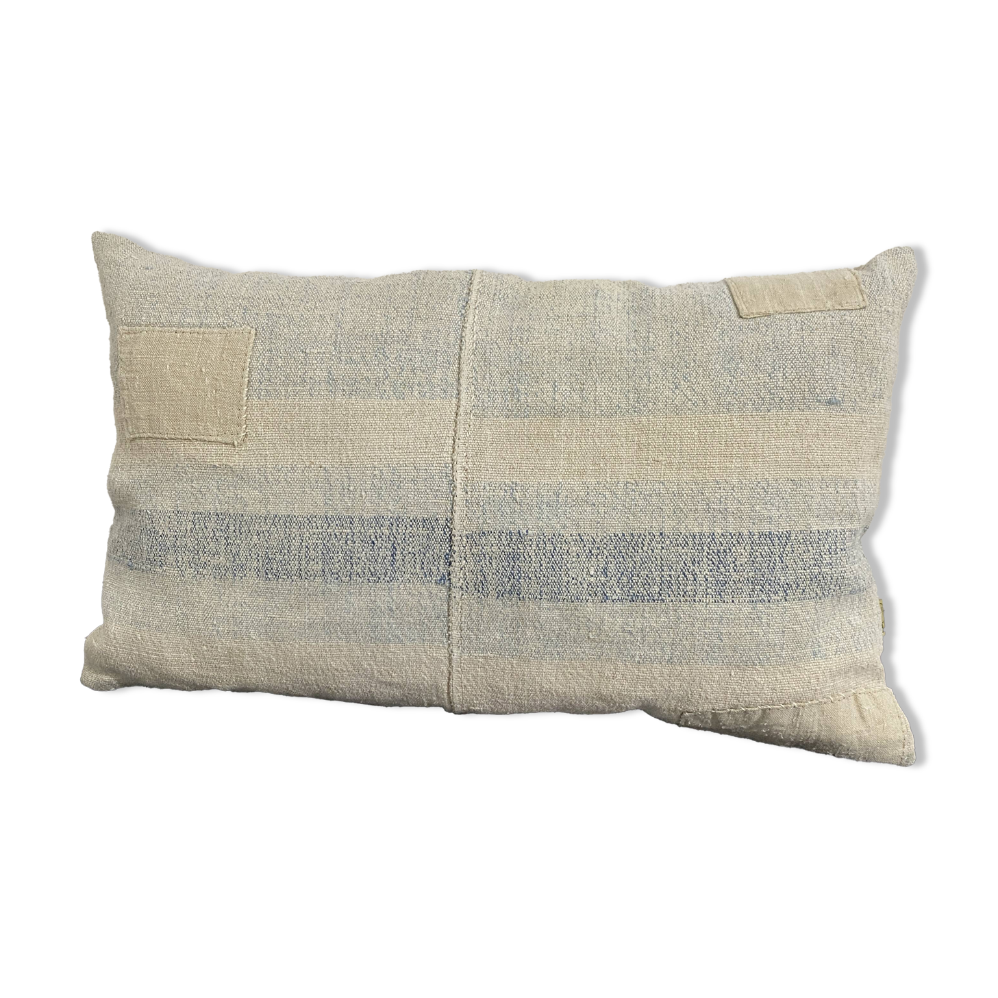 Coussin artisanal en toile ancienne style Kilim