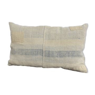 Handmade cushion in vintage fabric, Kilim style.