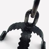 Set of two wrought iron candle holders