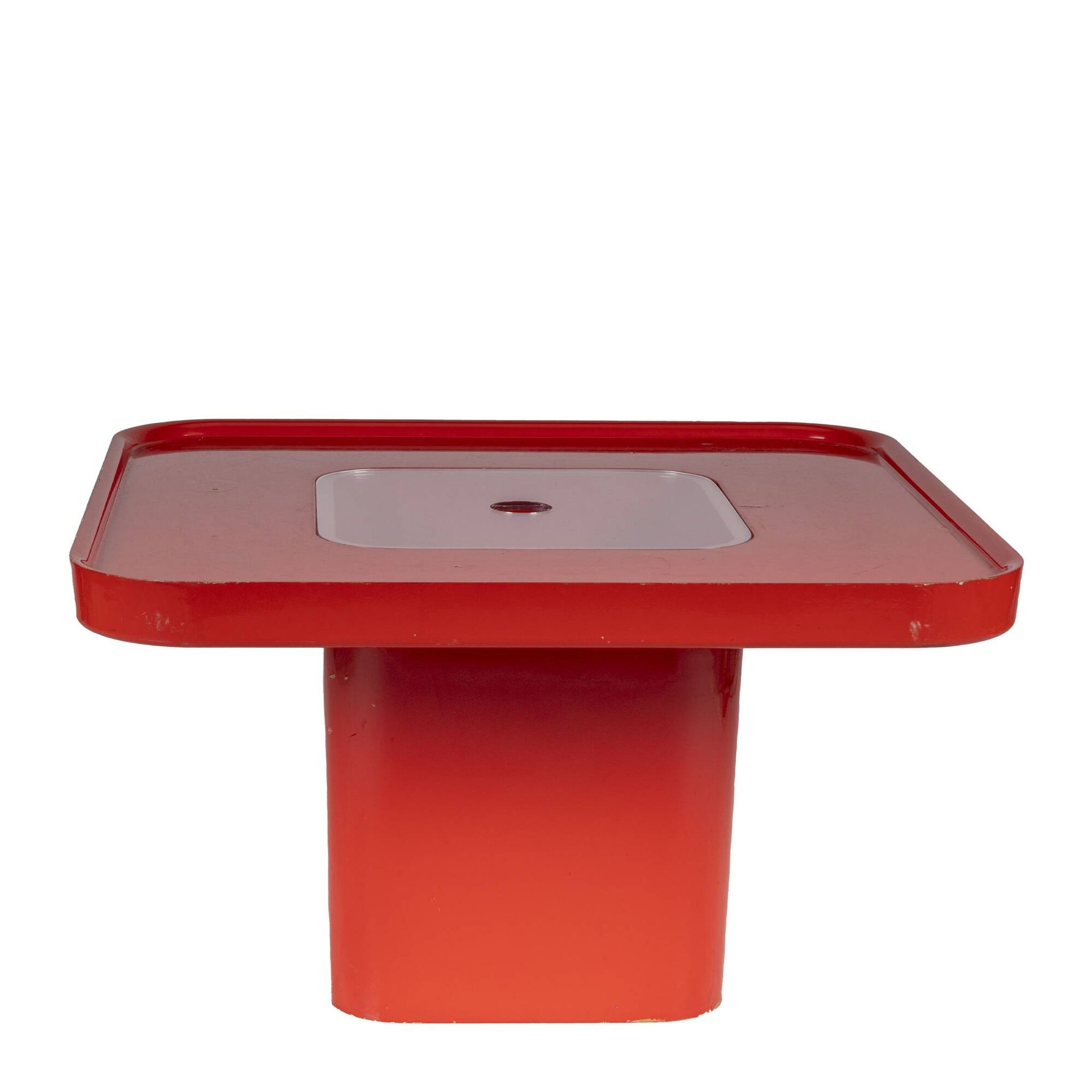 Table de canapé rouge par Peter Ghyczy pour Horn Collection