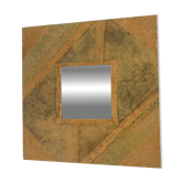 Square Wall Mirror Handmade in Wood & Gold 25x25cm