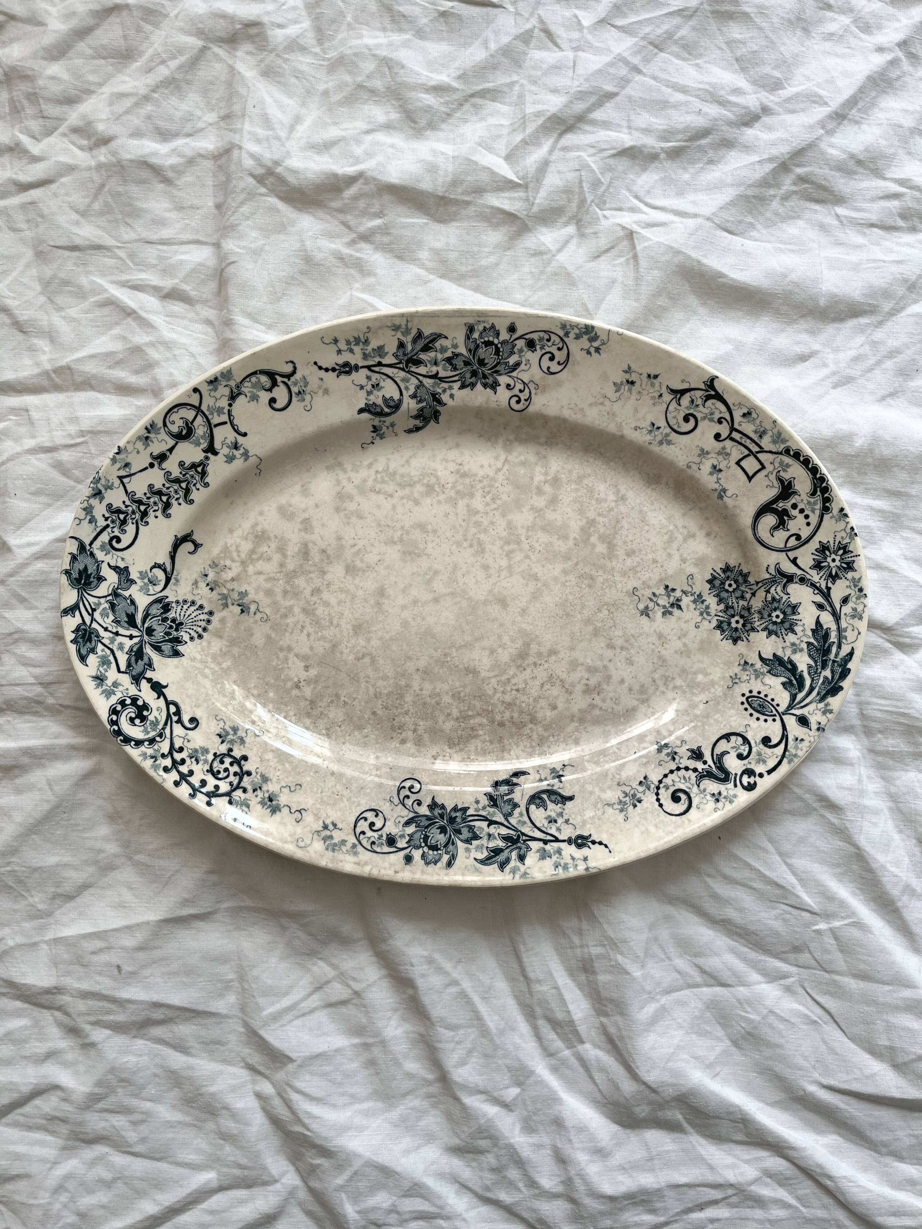 Oval ironstone dish Sévigné, HB & Cie Choisy le Roi