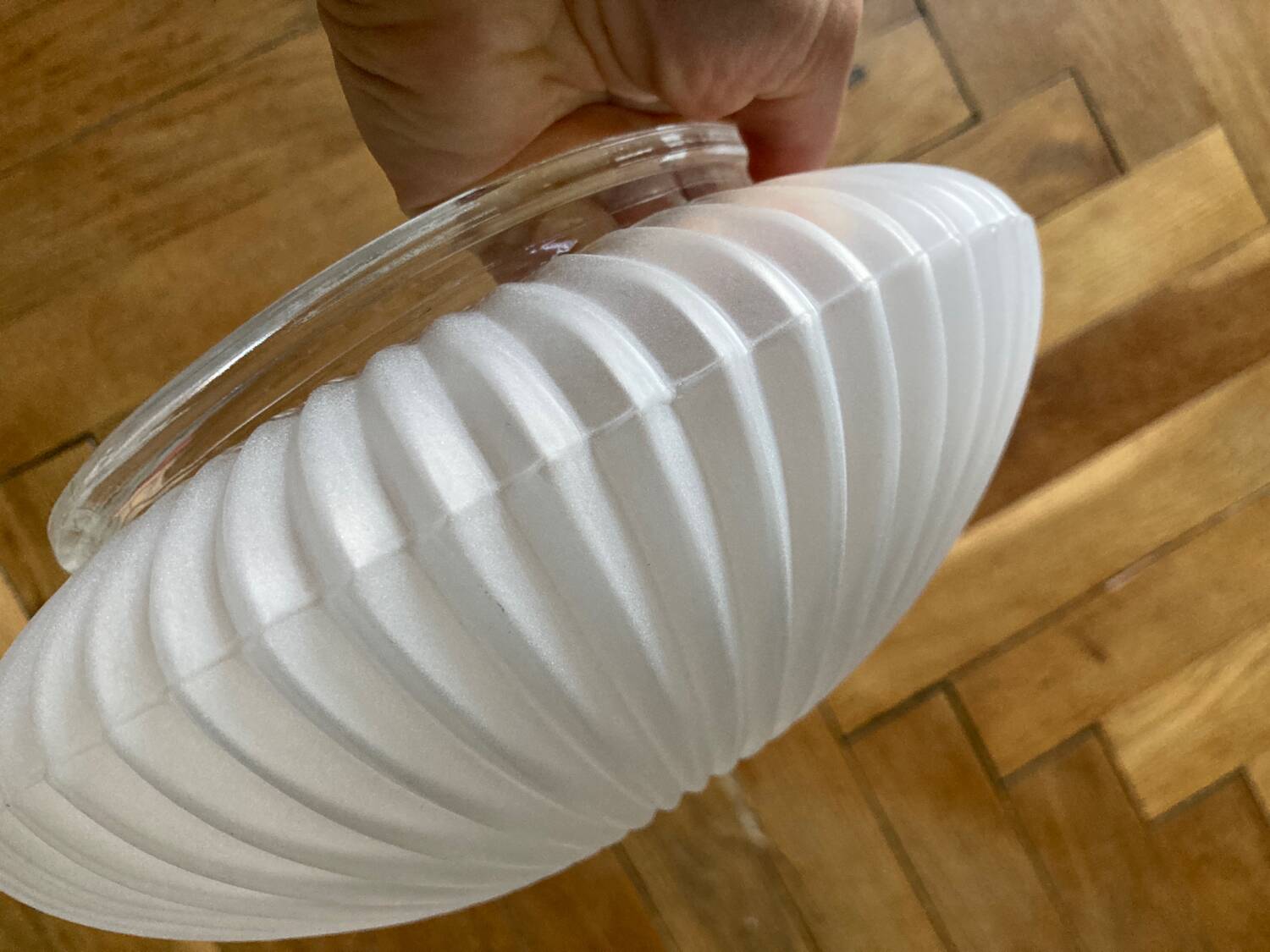 Molded glass flower wall light