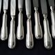 Box of 12 silver metal table knives SFAM Model Filet