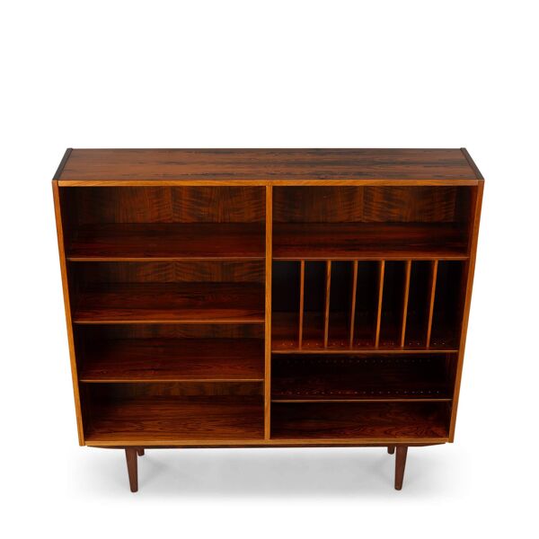 Bibliothèque en palissandre de design danois avec porte-disques vinyles, années 1960