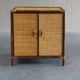 Vintage rattan & woven cane cabinet with 2 doors