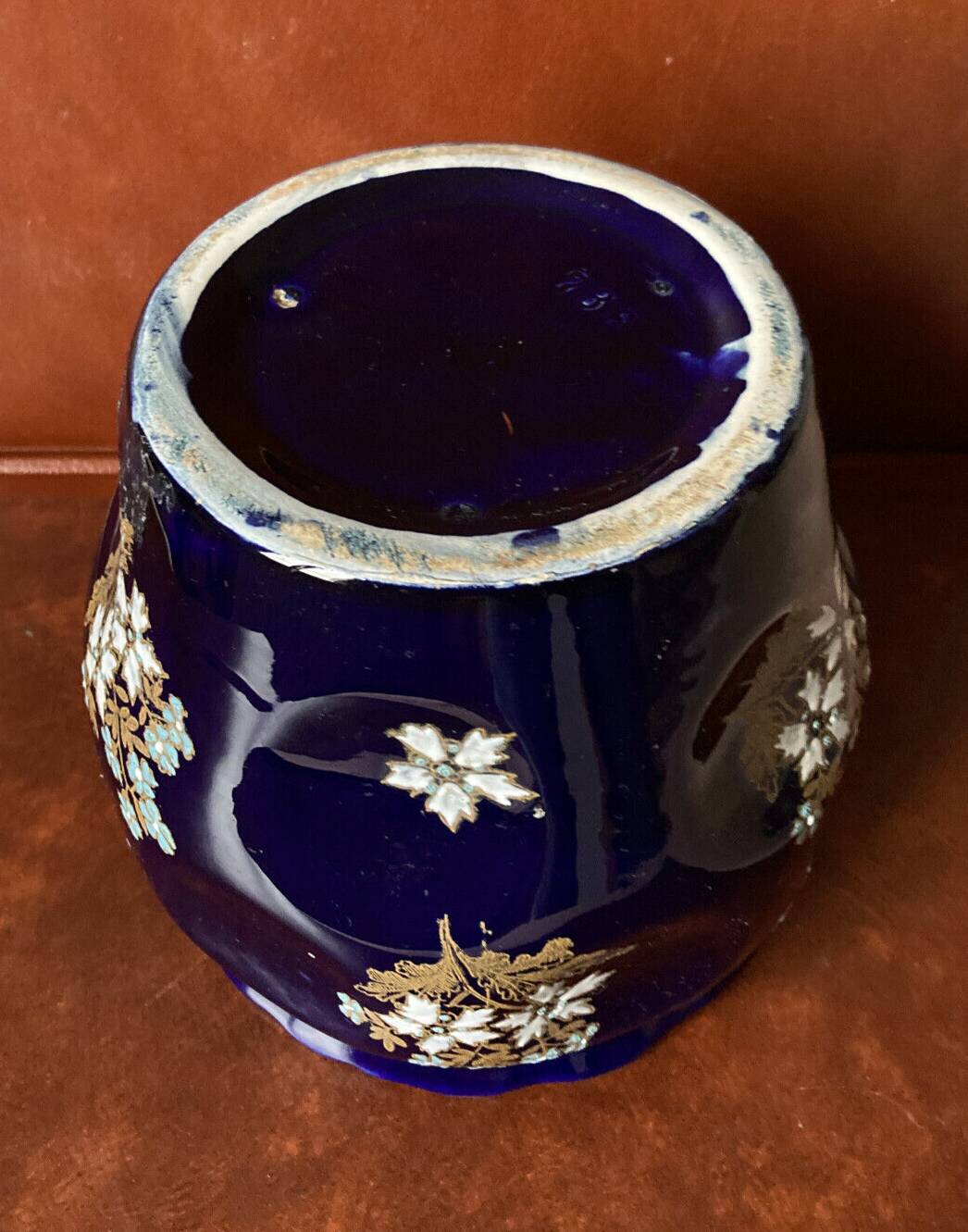 Gien porcelain pot cover - midnight blue