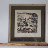 Vintage abstract painting signed Bepoix beaux art brest