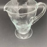 Service pichet et verres ciselé motif Fleurs