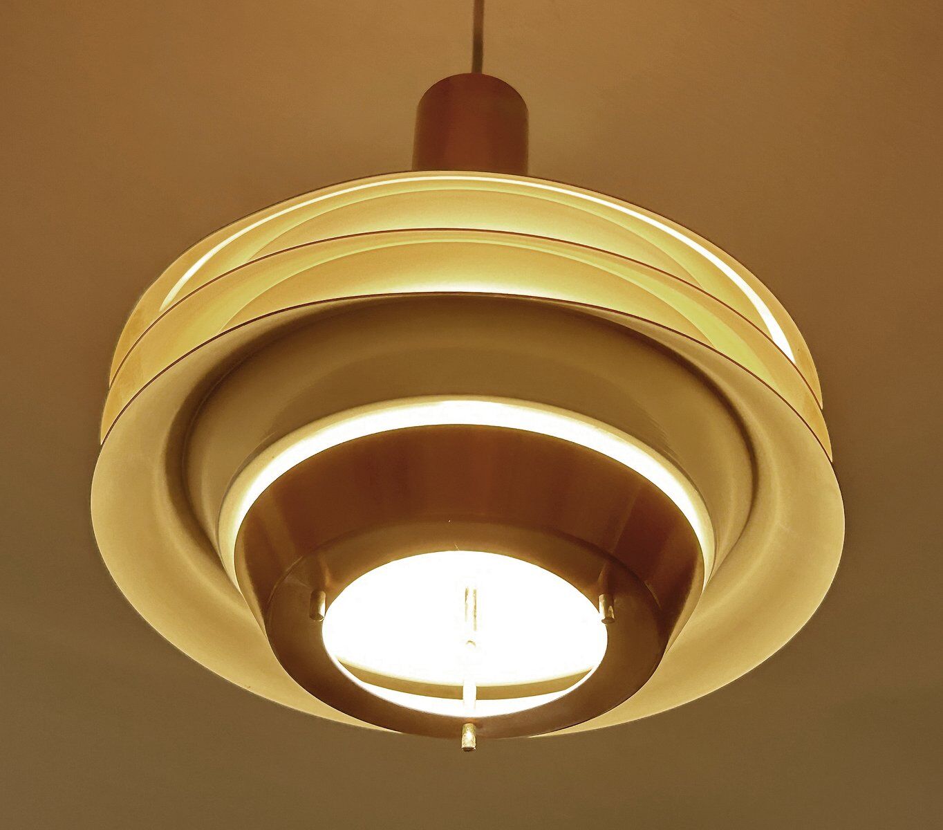 Mid-century modern Danish copper pendant light, 1970s