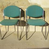 Series of two vintage stackable chairs