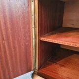 Enfilade en bois foncé et finitions laiton pieds compas